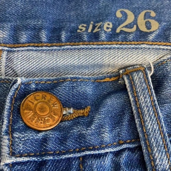 J. Crew Slim Broken In Boyfriend Jeans Busted Knees, Medium Wash - Size 26 - Picture 5 of 8